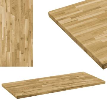 Rectangular Solid Oak Wood Table Top - 120x60 cm