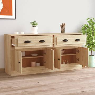 Sideboards Set of 2 - Sonoma Oak Engineered Wood | Hipo Market