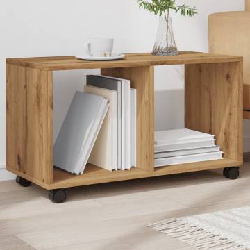 Rolling Cabinet Artisan Oak - Durable & Versatile Storage