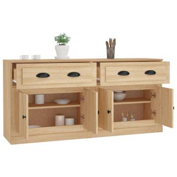 Sideboards Set of 2 - Sonoma Oak Engineered Wood | Hipo Market