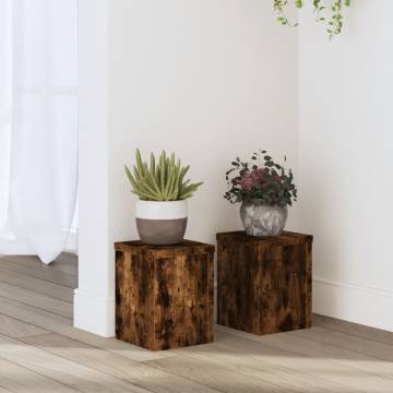 Plant Stands 2 pcs Smoked Oak - Durable & Stylish Design