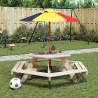 Hexagon Picnic Table for 6 Kids - Solid Wood Fir | HipoMarket