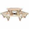 Hexagon Picnic Table for 6 Kids - Solid Wood Fir | HipoMarket