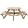 Hexagon Picnic Table for 6 Kids - Solid Wood Fir | HipoMarket