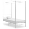  Canopy Bed Frame White Metal 100x200 cm Colour white Size 100 x 200 cm 