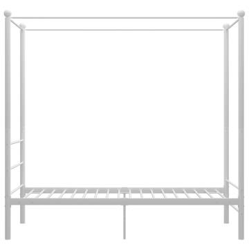 Canopy Bed Frame White Metal 100x200 cm | Hipo Market