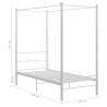 Canopy Bed Frame White Metal 100x200 cm | Hipo Market