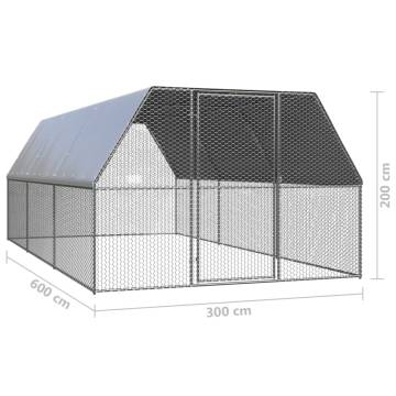 Chicken Cage 3x6x2 m Galvanised Steel - Durable Enclosure