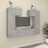  6 Piece TV Cabinet Set Concrete Grey Engineered Wood Colour concrete grey Quantity in Package 6 Width 80 cm 