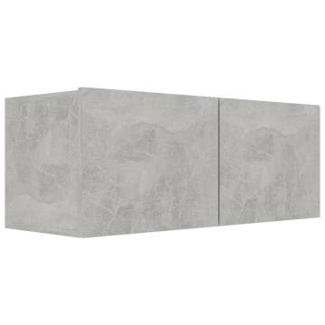 6 Piece Concrete Grey TV Cabinet Set - Stylish Storage Solution