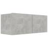 6 Piece Concrete Grey TV Cabinet Set - Stylish Storage Solution