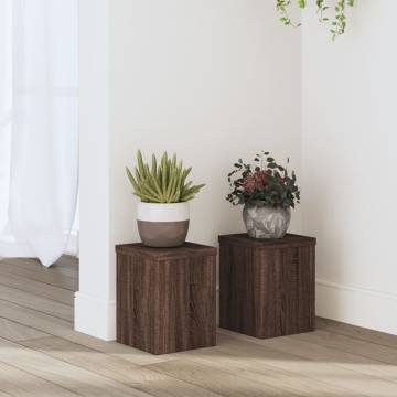 Plant Stands 2 pcs Brown Oak - Engineered Wood | HipoMarket