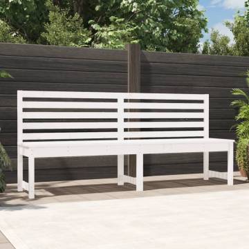 Classic White Garden Bench - 201.5 cm Solid Pine Wood