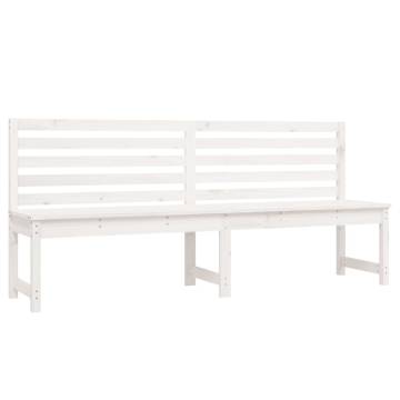 Classic White Garden Bench - 201.5 cm Solid Pine Wood