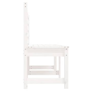 Classic White Garden Bench - 201.5 cm Solid Pine Wood