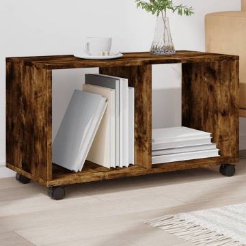 Rolling Cabinet in Smoked Oak | Durable & Stylish Storage