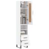 Stylish Highboard High Gloss White - 34.5x34x180 cm