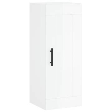 Stylish Highboard High Gloss White - 34.5x34x180 cm