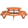 Picnic Table for 6 Kids with Umbrella - Solid Wood Fir