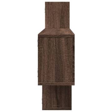 Brown Oak Wall Shelf - 167.5x18x68 cm Engineered Wood