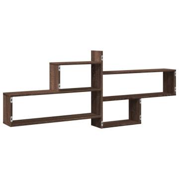 Brown Oak Wall Shelf - 167.5x18x68 cm Engineered Wood