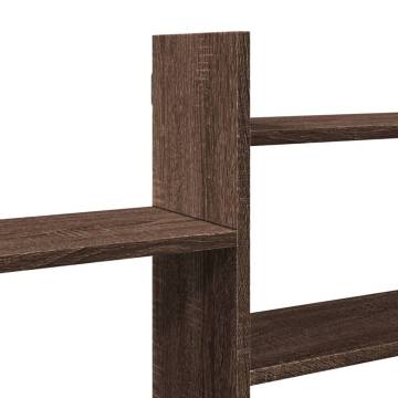 Brown Oak Wall Shelf - 167.5x18x68 cm Engineered Wood