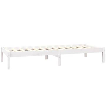 White Solid Wood Pine Bed Frame 75x190 cm Small Single