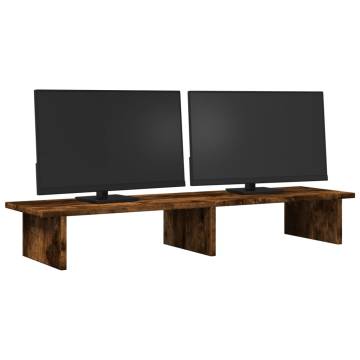 Monitor Stand Smoked Oak - Stylish & Practical - HipoMarket