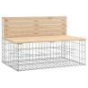 Garden Bench with Gabion Basket - Solid Pine Wood