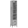 Stylish Highboard in Concrete Grey - 34.5x34x180 cm