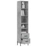 Stylish Highboard in Concrete Grey - 34.5x34x180 cm