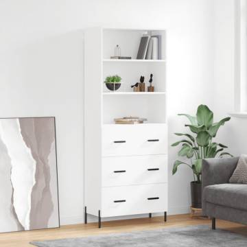 Elegant Highboard in White - 69.5x34x180 cm | HipoMarket