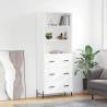 Highboard White 69.5x34x180 cm Engineered Wood Colour white Quantity in Package 1 Model 3 drawers 