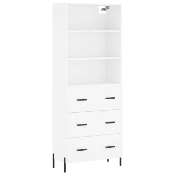 Elegant Highboard in White - 69.5x34x180 cm | HipoMarket