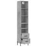 Stylish Highboard in Concrete Grey - 34.5x34x180 cm