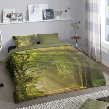 Good Morning Duvet Cover WOODS 140x200/220 cm Green | Hipo Market