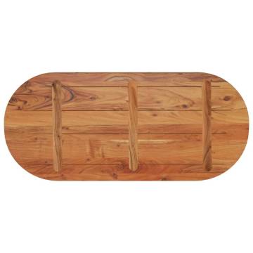 Oval Solid Wood Acacia Table Top - 90x40x3.8 cm