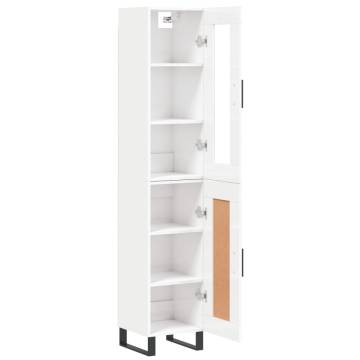 Highboard High Gloss White 34.5x34x180 cm | Hipomarket