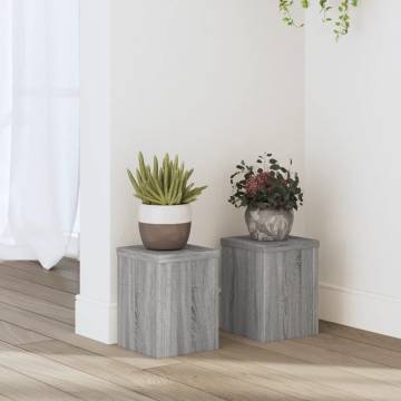 Plant Stands 2 pcs Grey Sonoma - Durable Engineered Wood