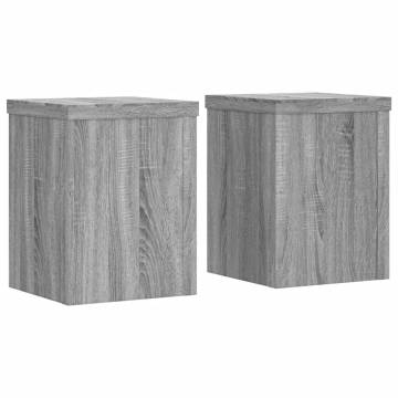 Plant Stands 2 pcs Grey Sonoma - Durable Engineered Wood