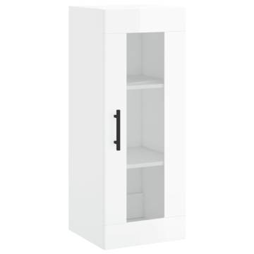 Highboard High Gloss White 34.5x34x180 cm | Hipomarket