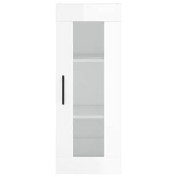 Highboard High Gloss White 34.5x34x180 cm | Hipomarket