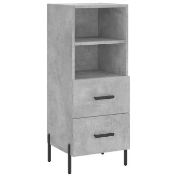 Stylish Highboard in Concrete Grey - 34.5x34x180 cm