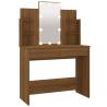 Stylish Brown Oak Dressing Table with LED - 96x40x142 cm