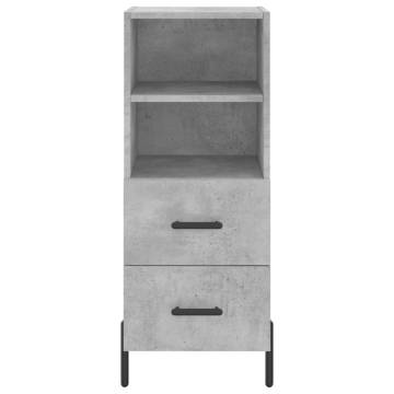 Stylish Highboard in Concrete Grey - 34.5x34x180 cm