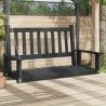 Garden Swing Bench - Black Solid Wood Fir with Metal Chains