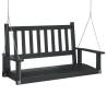 Garden Swing Bench - Black Solid Wood Fir with Metal Chains