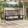 Garden Swing Bench - Black Solid Wood Fir with Metal Chains