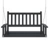 Garden Swing Bench - Black Solid Wood Fir with Metal Chains