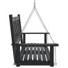 Garden Swing Bench - Black Solid Wood Fir with Metal Chains